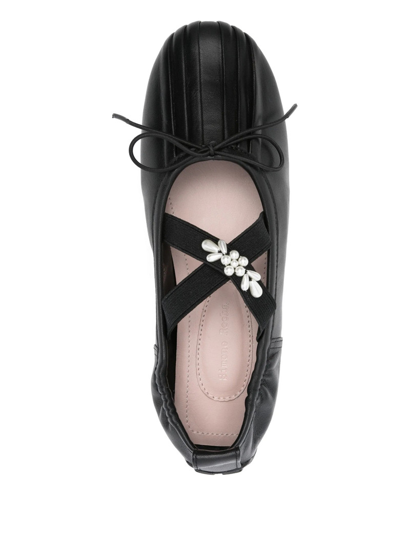 Simone Rocha Jewel-embellished Leather Ballet Flats 3