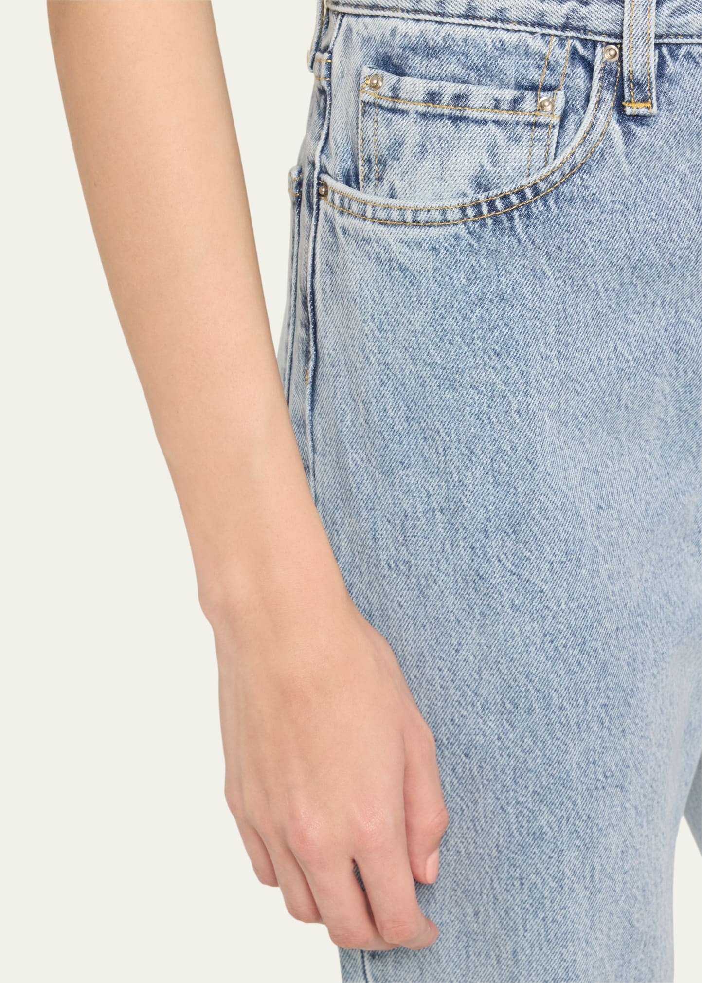 Classic Cut Denim Pants - 5