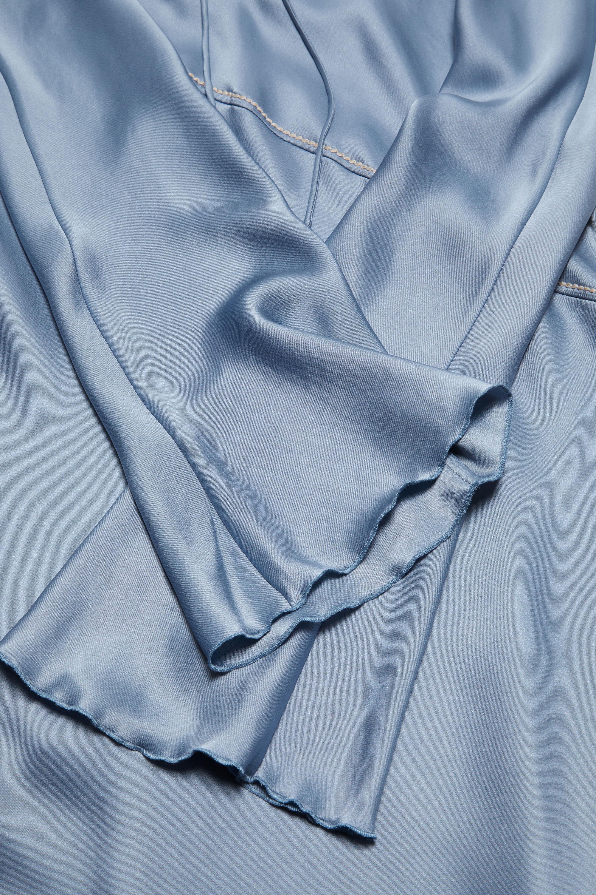 Satin long dress - Dusty blue - 6