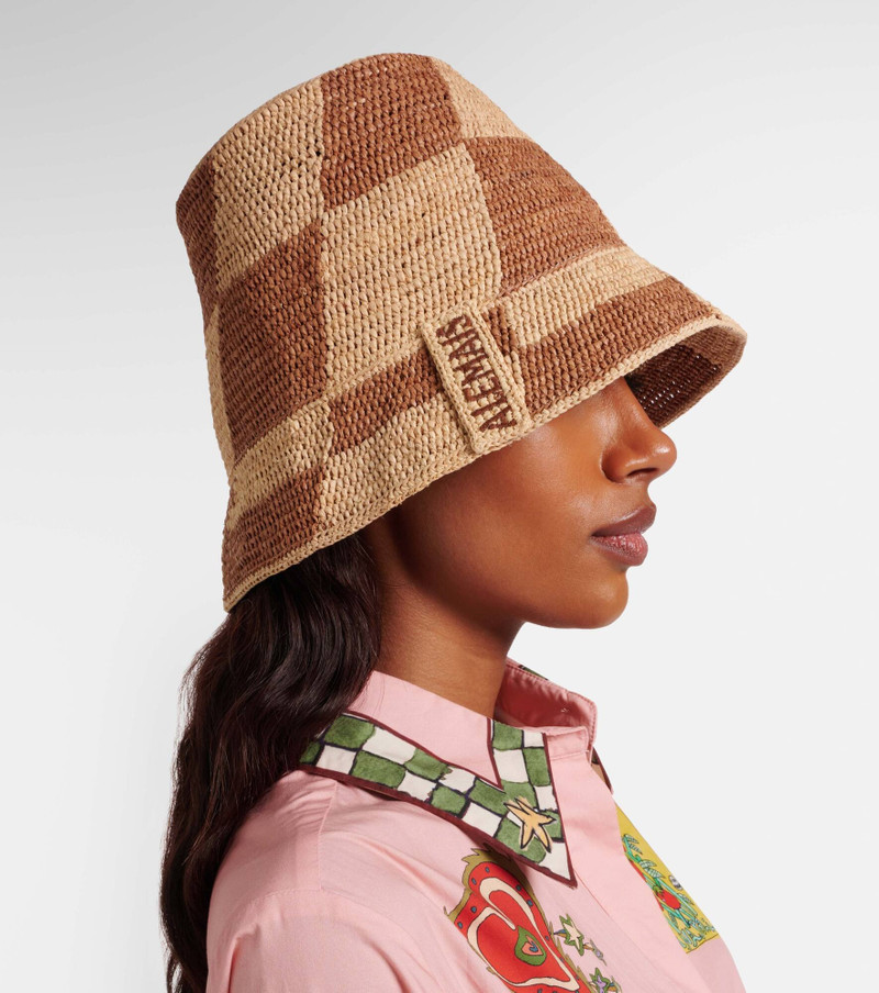 ALÉMAIS Checked raffia bucket hat outlook