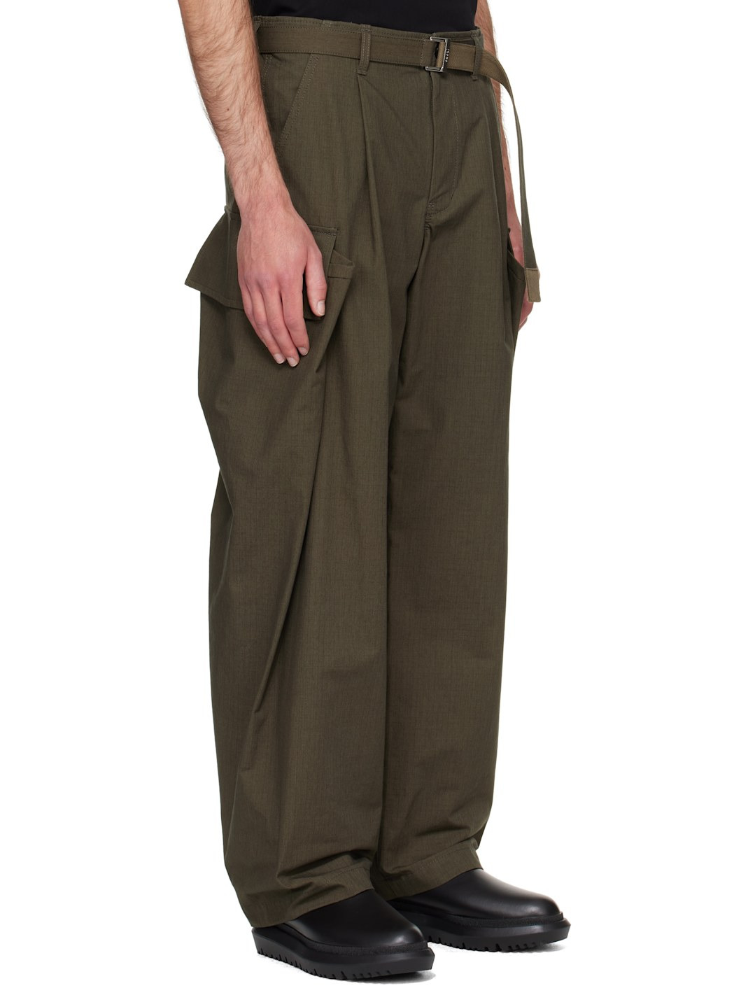 Khaki Rip Stop Cargo Pants - 2