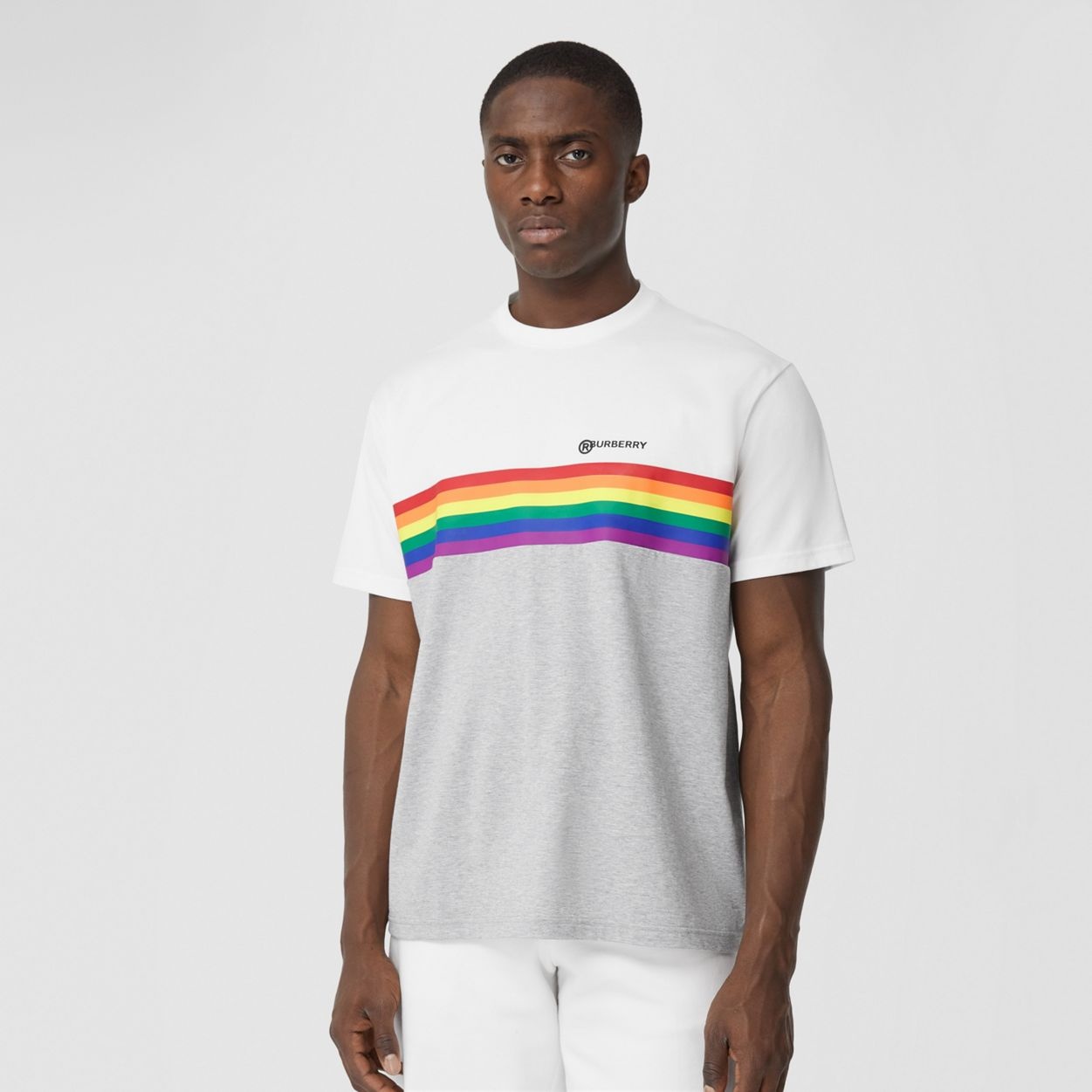 Rainbow Stripe Print Cotton T-shirt – Unisex - 6