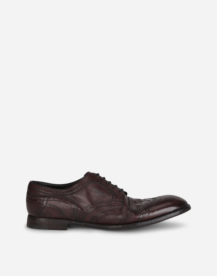 Vintage-finish calfskin derby brogues - 1