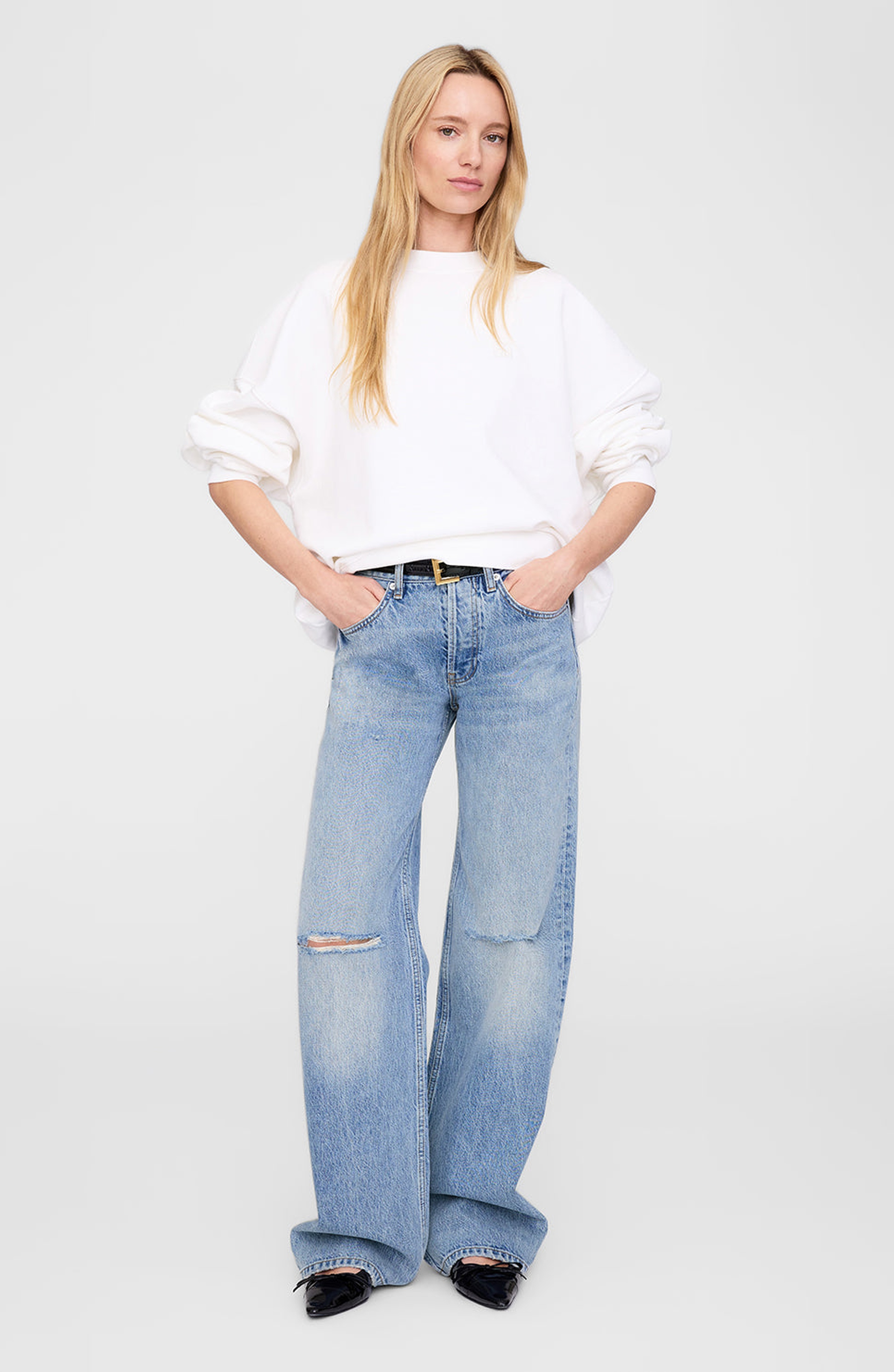 ANINE BING Miles Sweatshirt in Off White at Nordstrom - 1