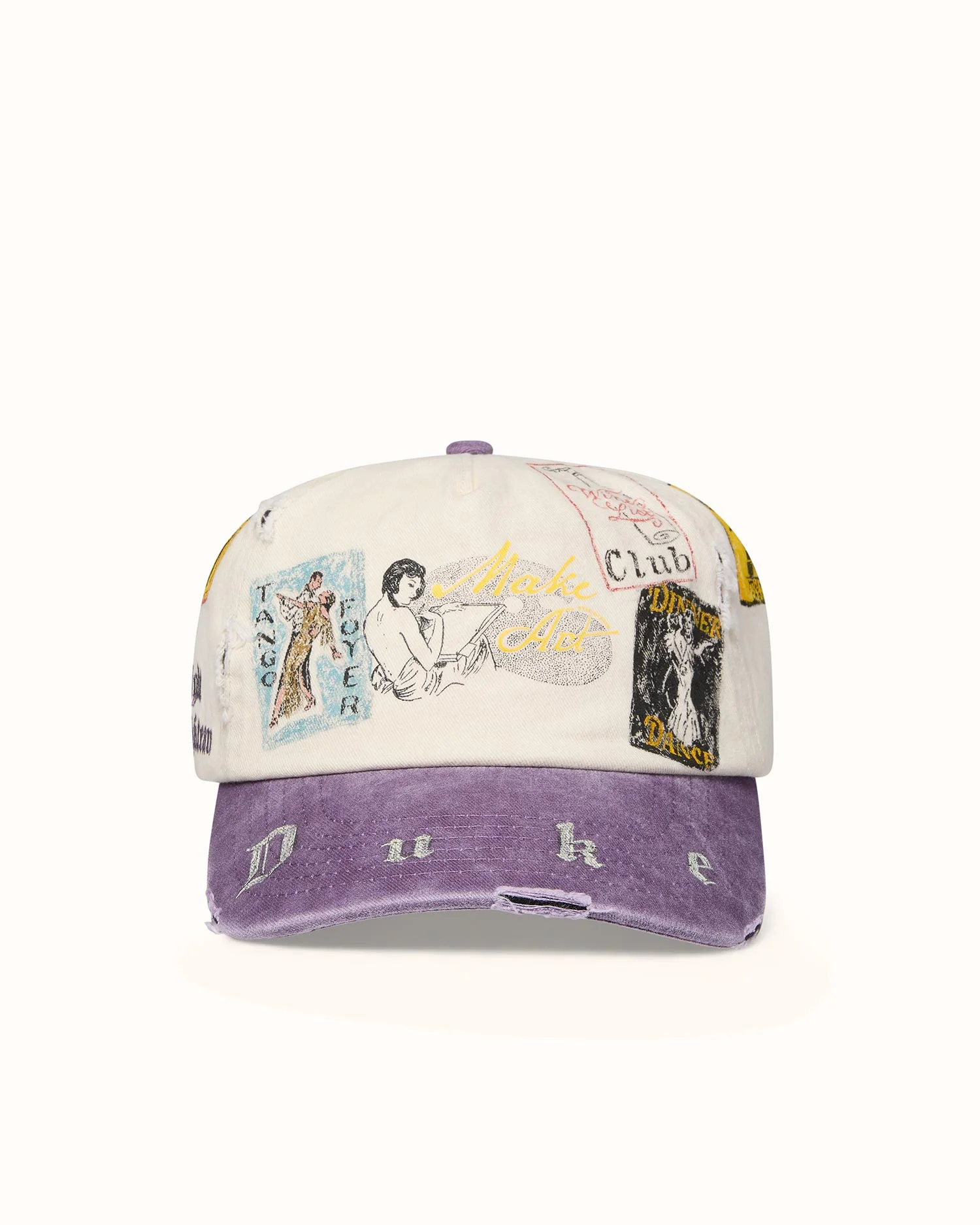 Hand-Painted MC Make Art Cream Cap - 1