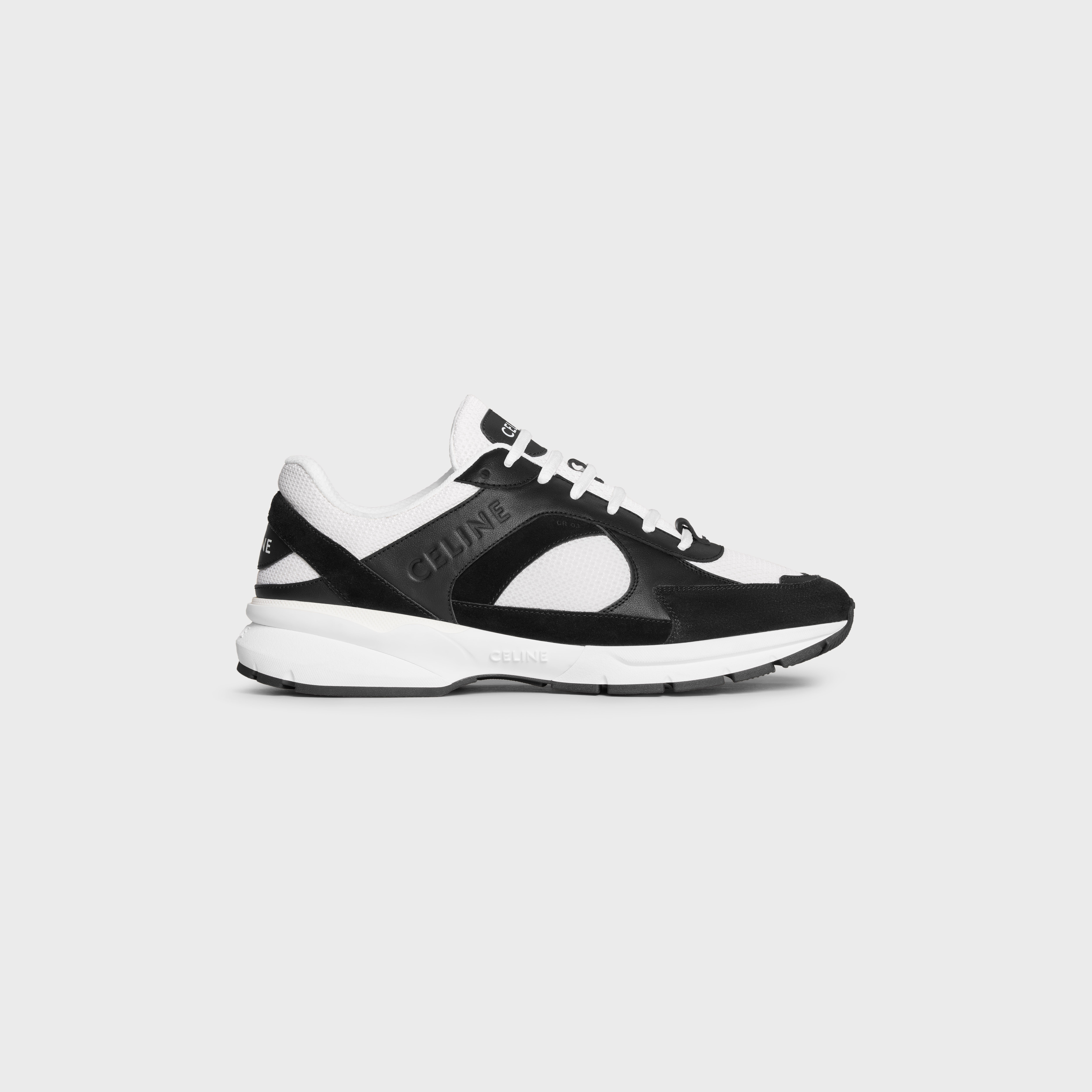 CELINE RUNNER CR-03 LOW LACE-UP SNEAKER in MESH, CALFSKIN AND SUEDE CALFSKIN - 1