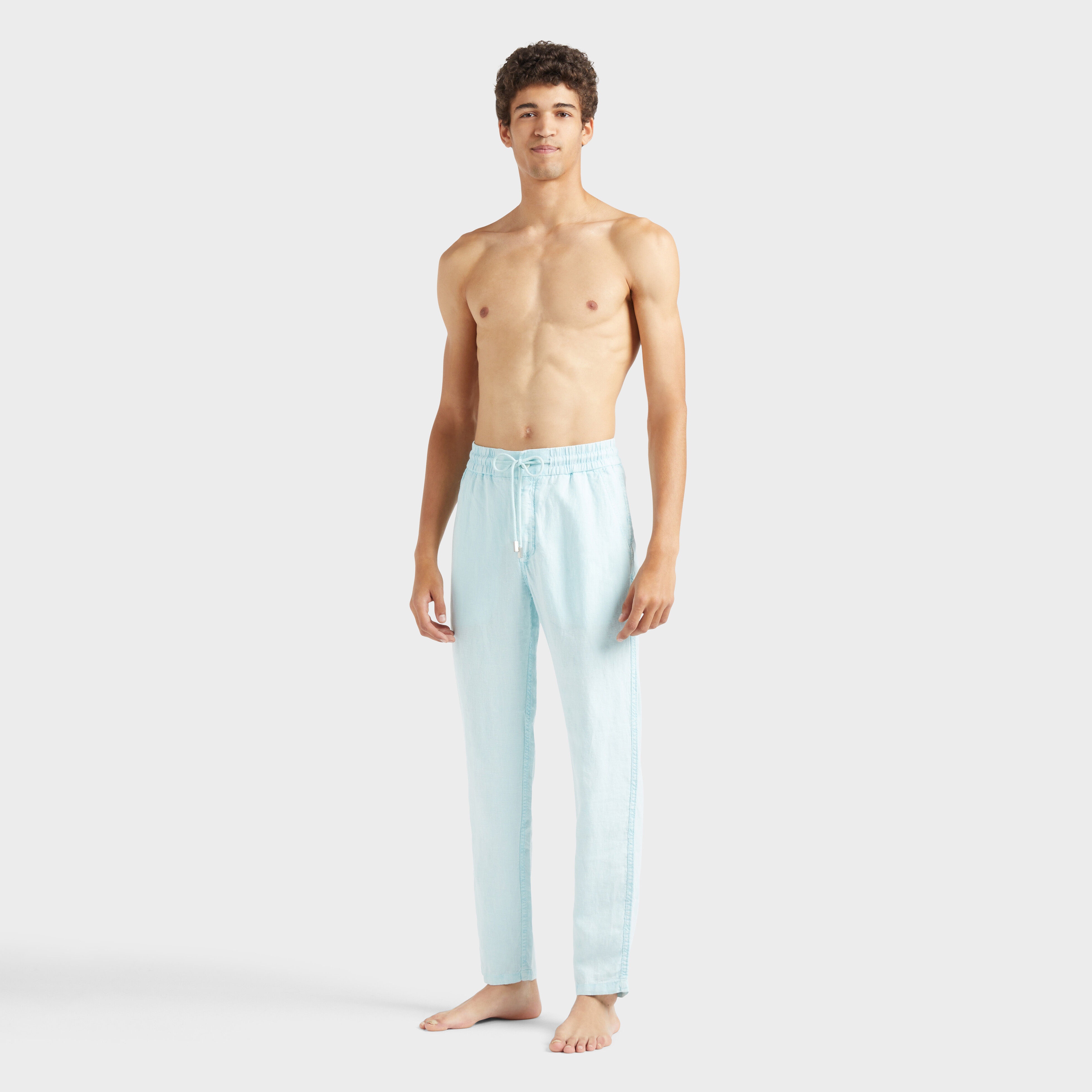 Men Linen Pants Regular Fit Solid - 3