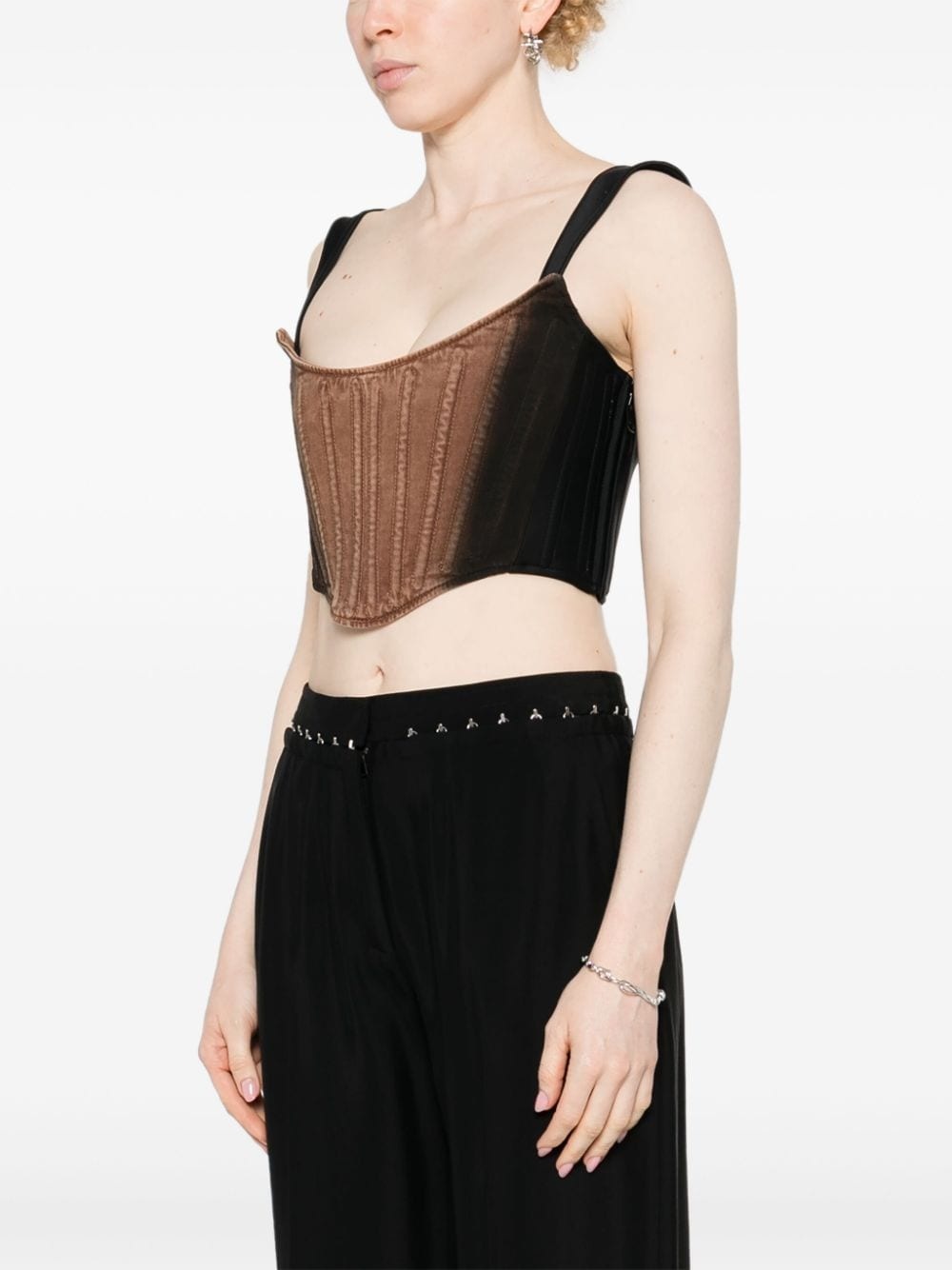 denim cropped corset - 3