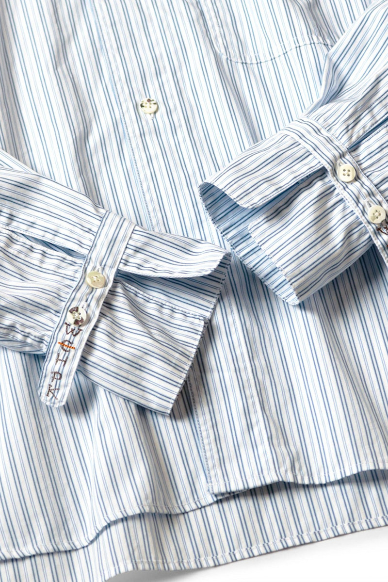 Kapital Cotton Stripe CABIN Work Shirt - Blue outlook