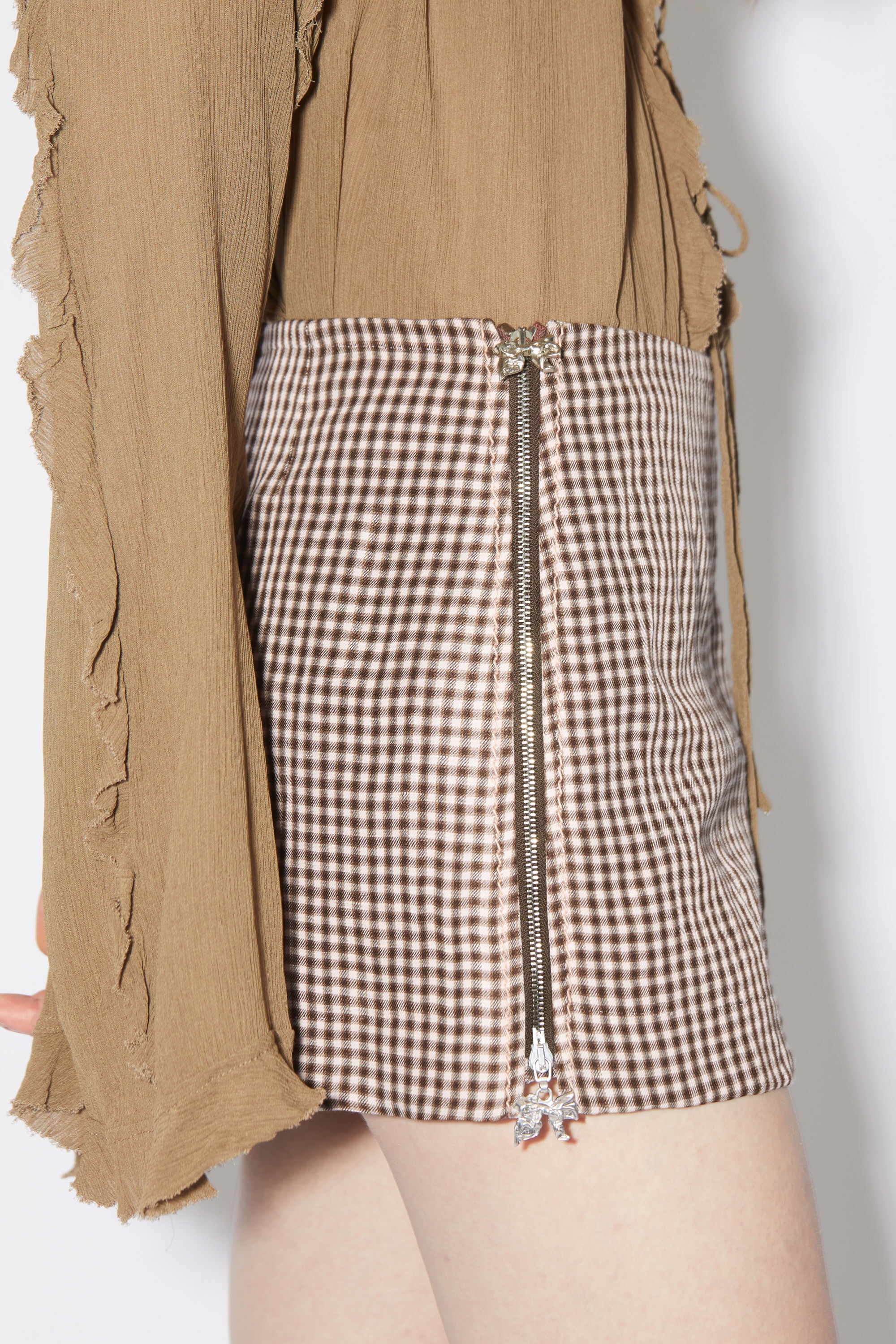 Mini skirt - Brown/white - 5