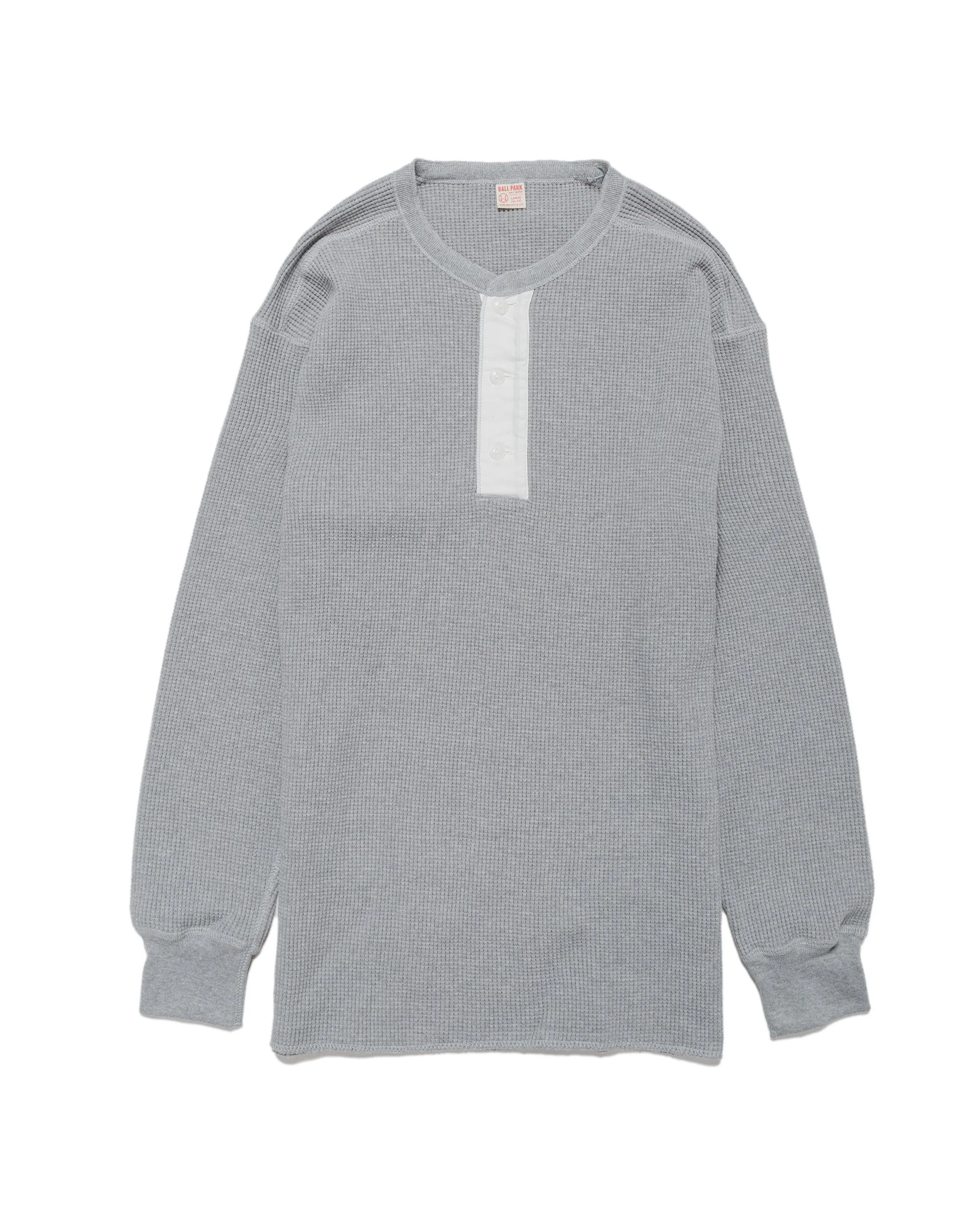 MC24122 Waffle Thermal Henley Undershirt L/S Medium Gray - 1
