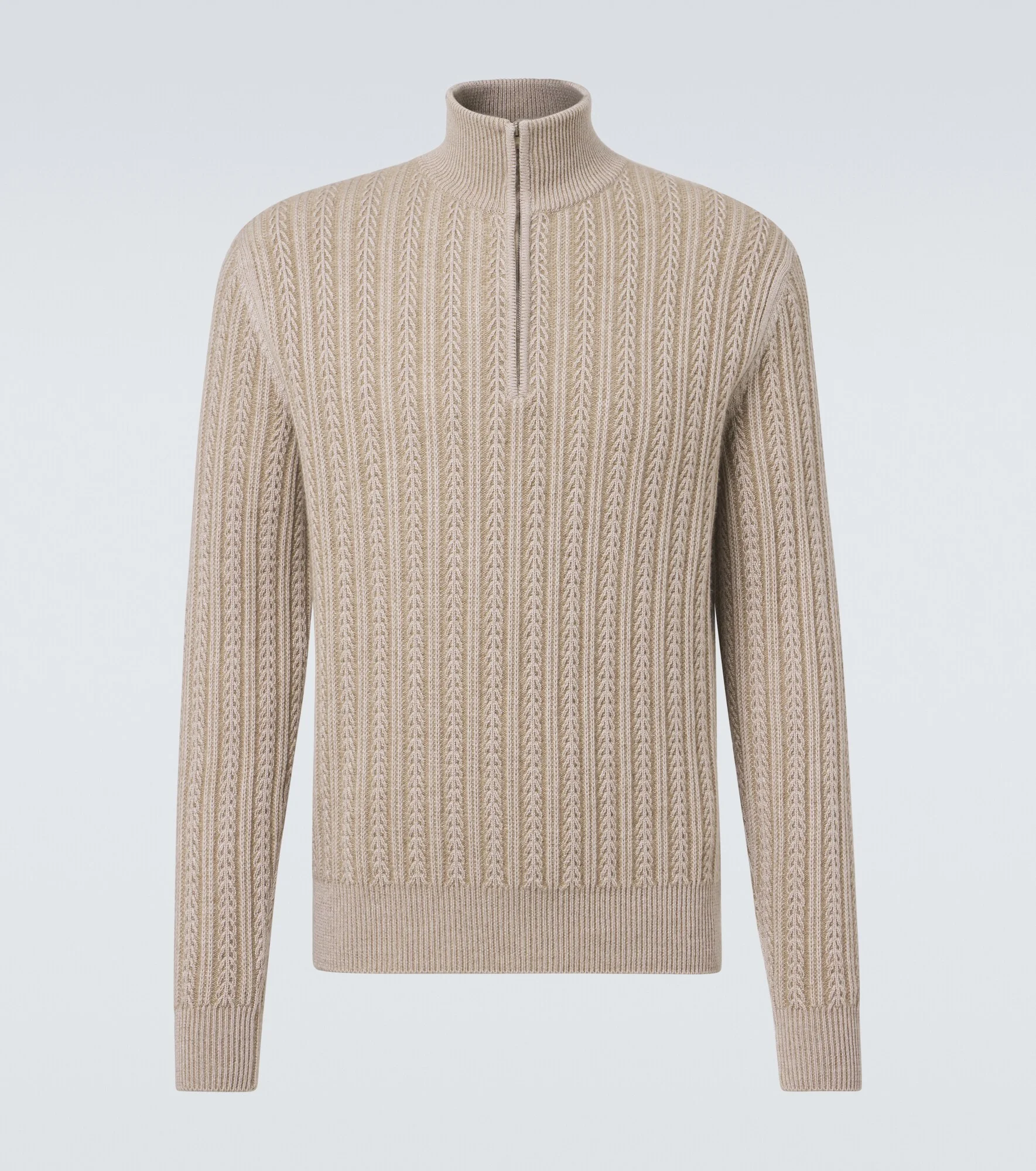 Cashmere, wool, and silk half-zip sweater - 1