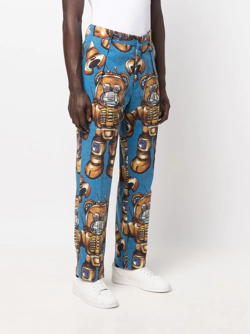 robot-print cotton trousers - 3