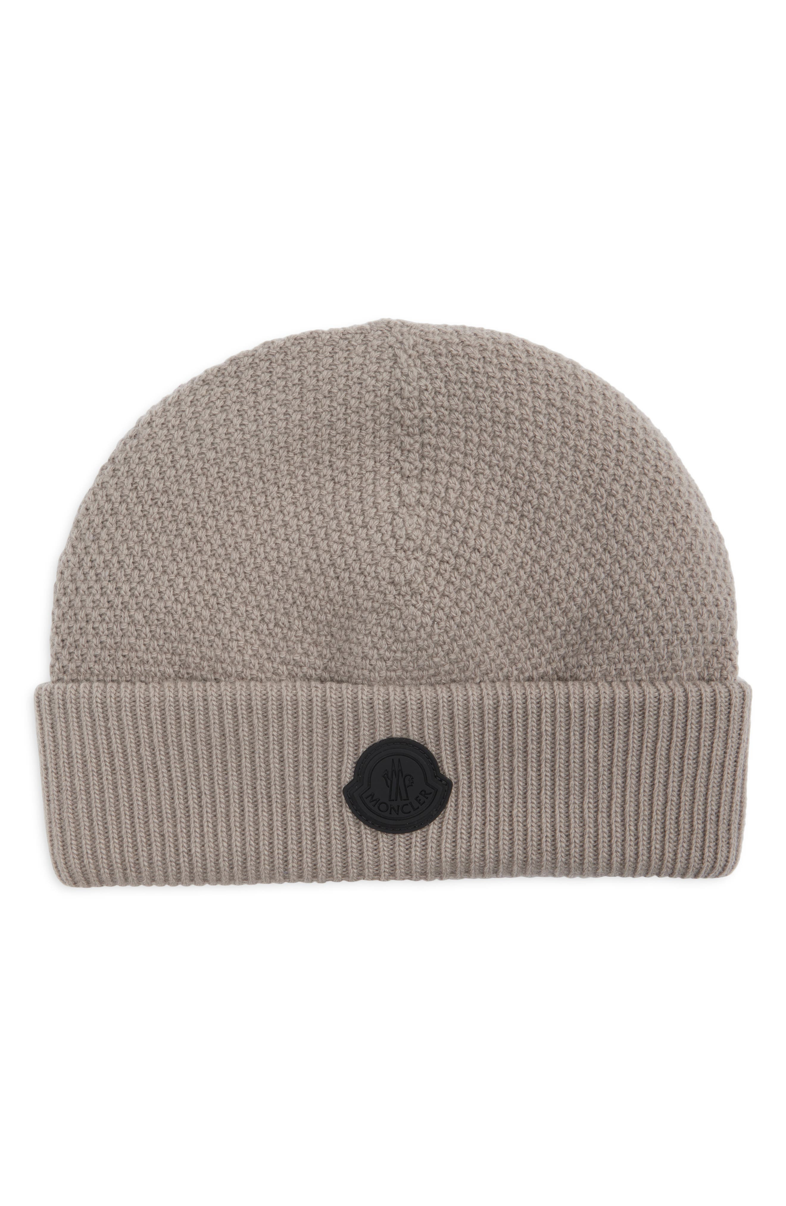 Moncler Wool Seed Stitch Beanie in Beige at Nordstrom - 1