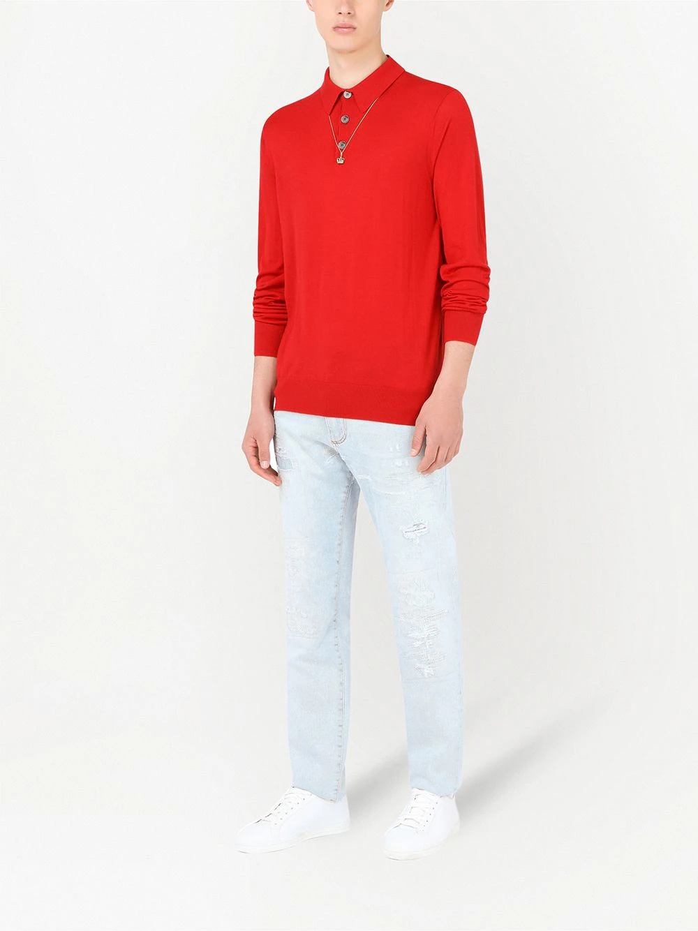 long-sleeve polo shirt - 2