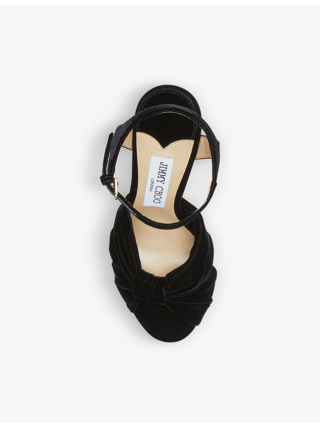 Heloise 120 bow-embellished velvet platform-heeled sandals - 3