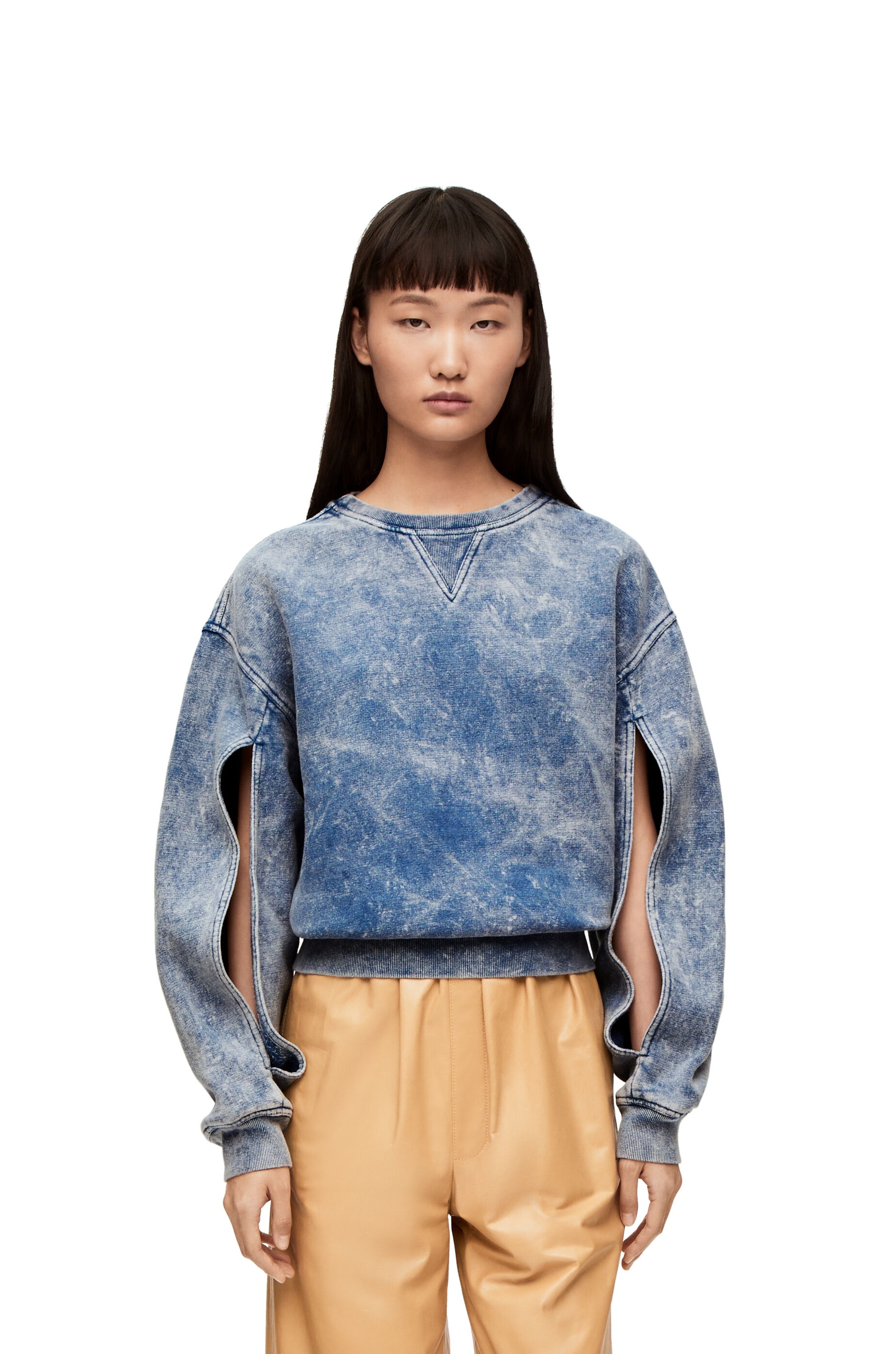 Elongated sweatshirt in cotton fleece - 3