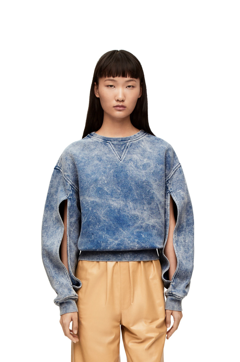 Elongated sweatshirt in cotton fleece 3