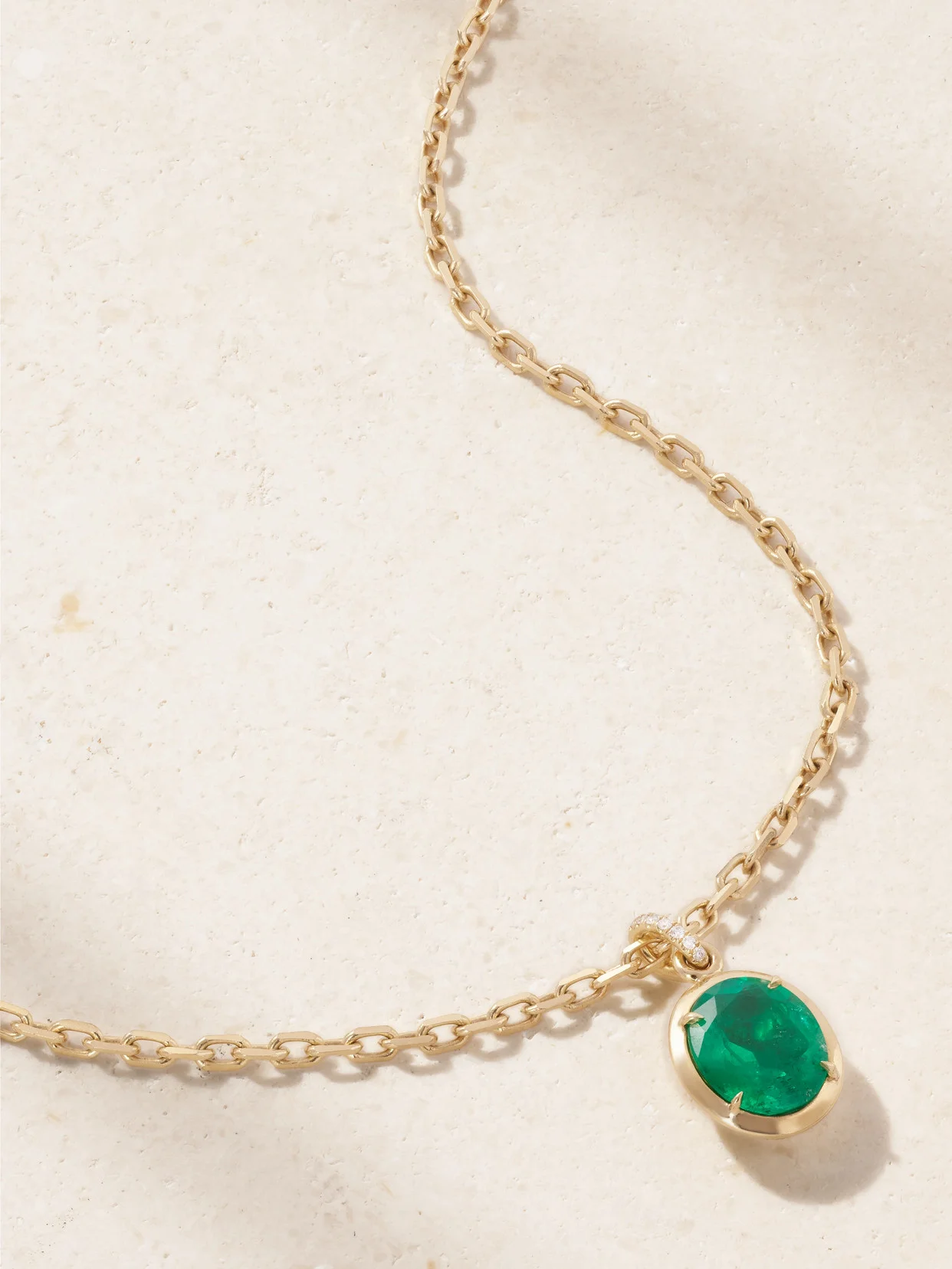 18-karat-gold, Emerald And Diamond Necklace - 1