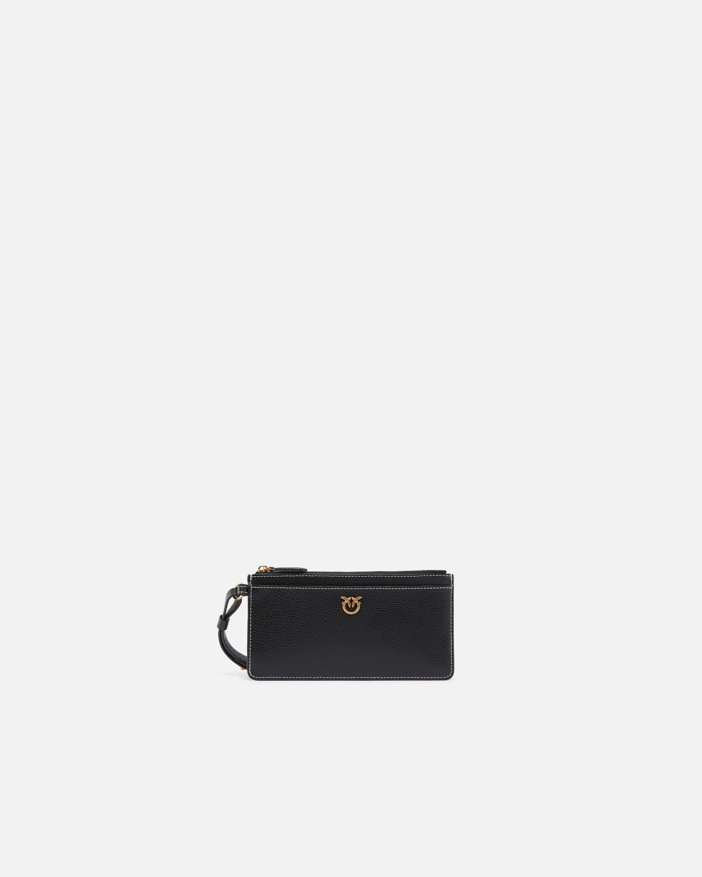 RECTANGULAR TUMBLED LEATHER CARD HOLDER - 1