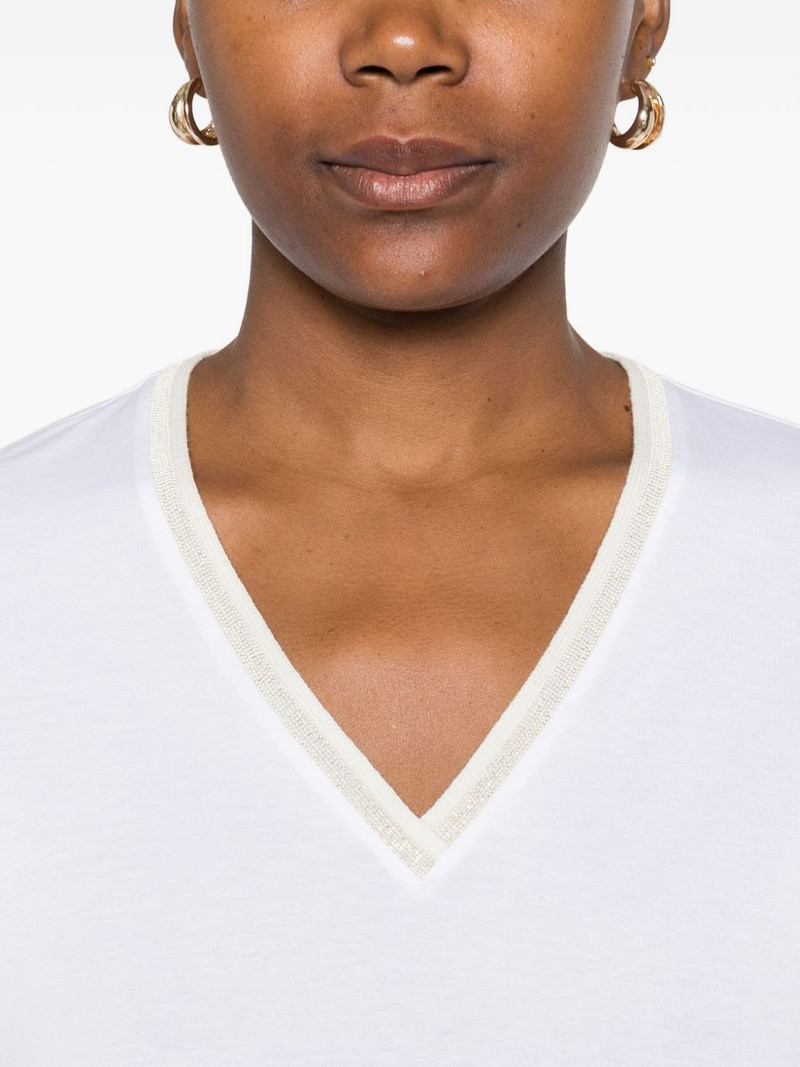 embellished V-neck T-shirt 5