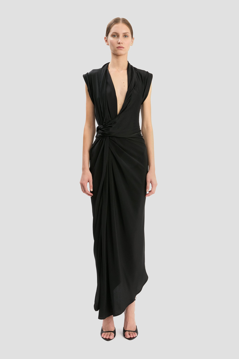 Victoria Beckham Twist Dress In Black outlook