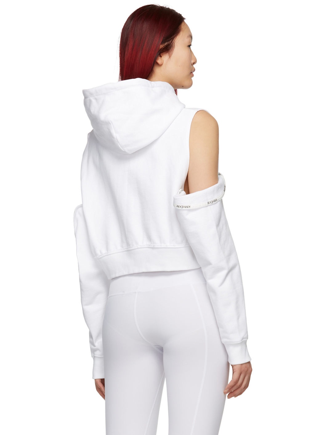 SSENSE Exclusive White Off-Shoulder Petal Hoodie - 3