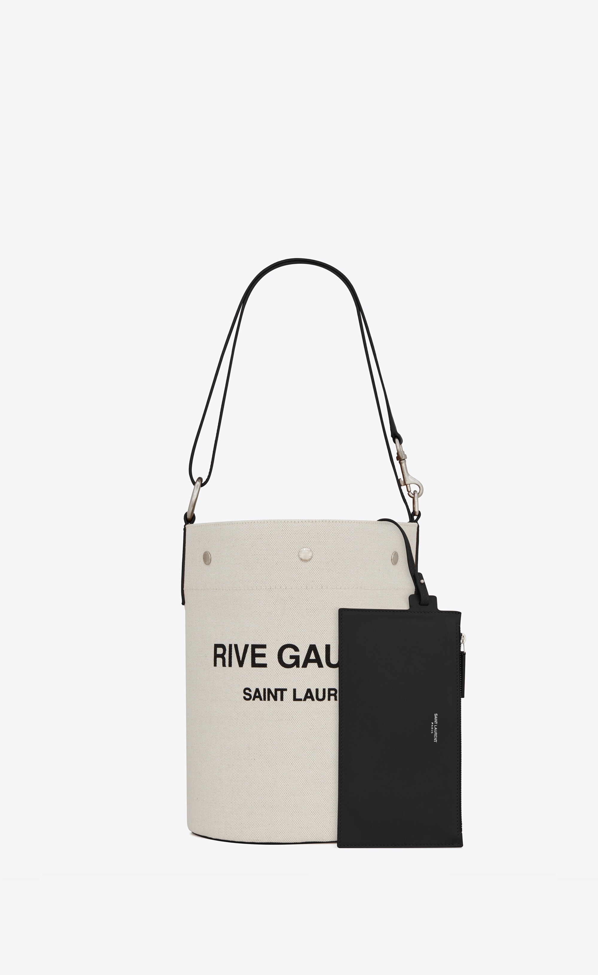rive gauche bucket bag in linen - 2