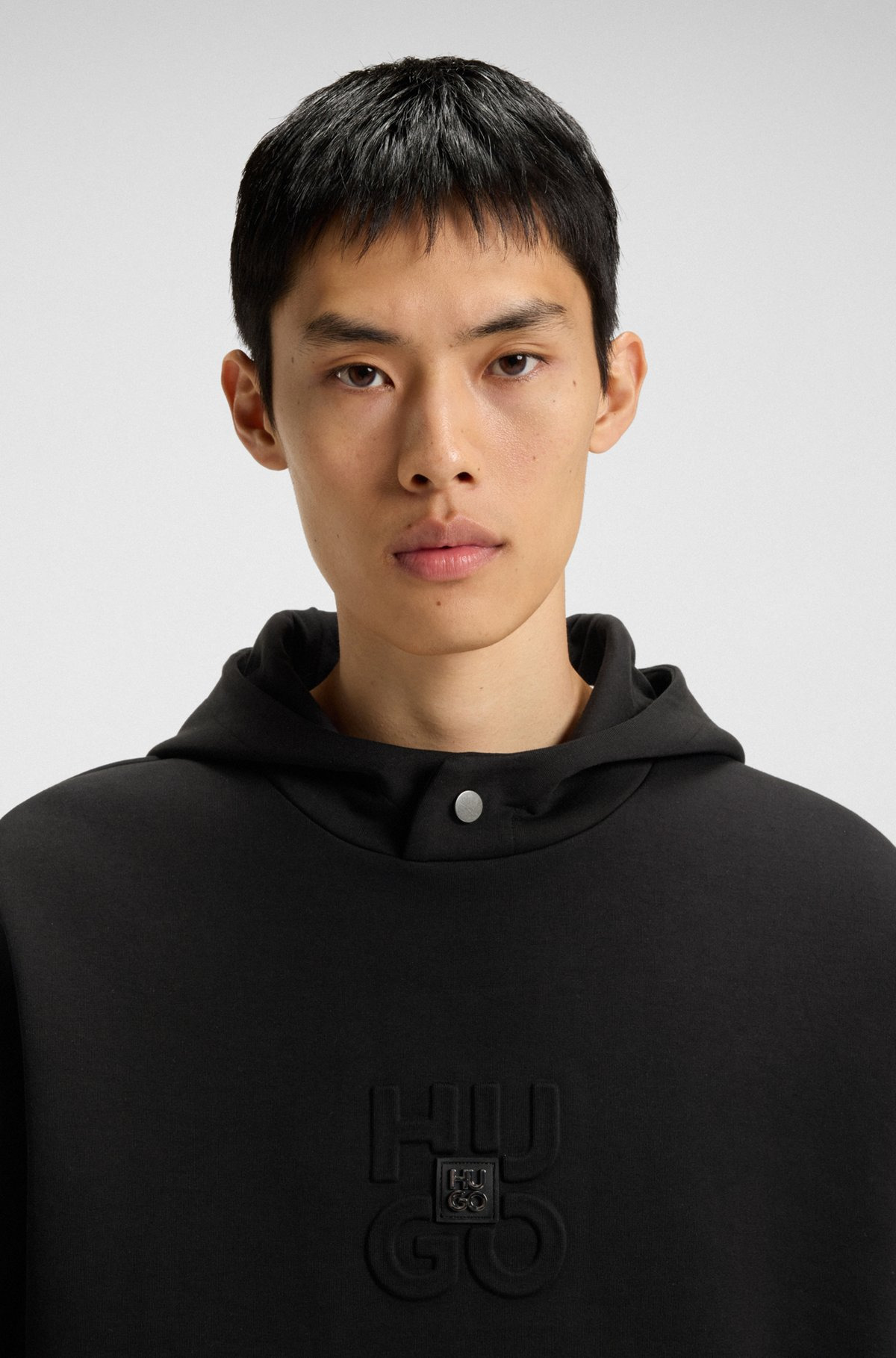 INTERLOCK HOODIE WITH STACKED LOGOS - 3