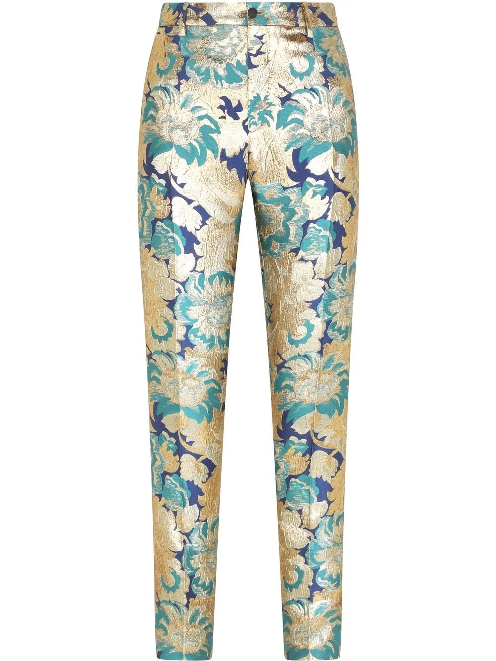 patterned jacquard tailored trousers - 1