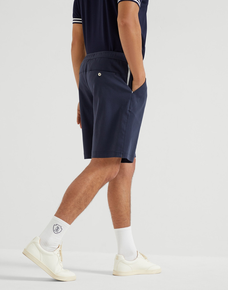 Brunello Cucinelli Cotton interlock shorts with logo outlook