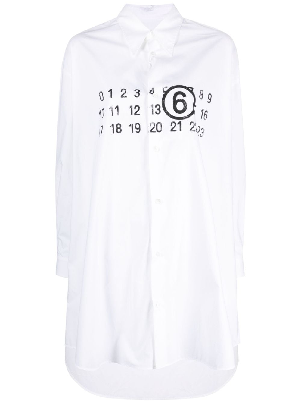 logo-print cotton shirtdress - 1