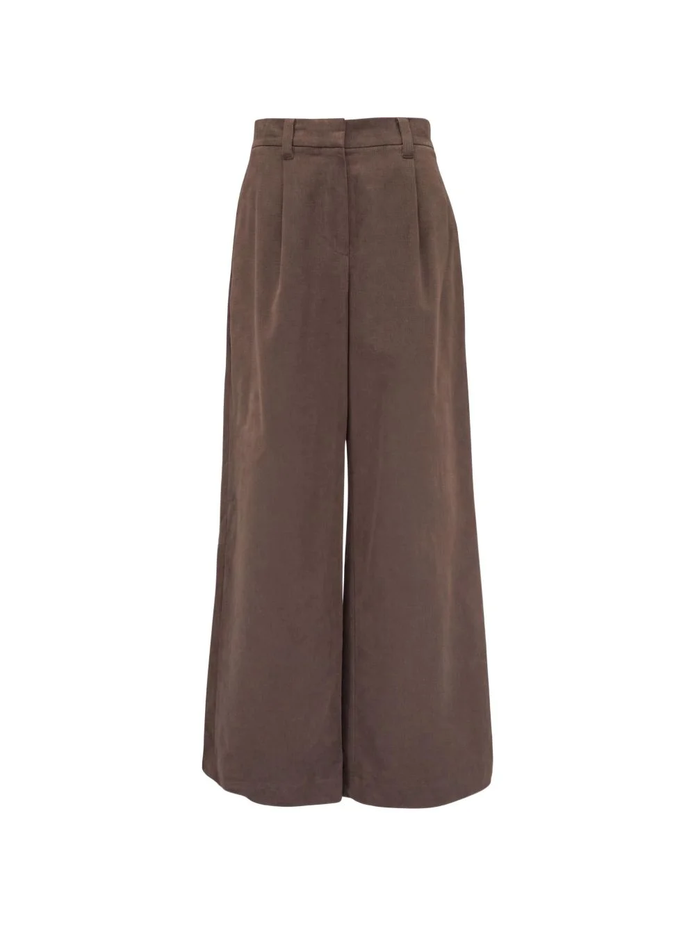pleated wide-leg cotton trousers - 1