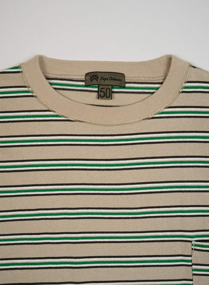 9.5oz Border Half Sleeve T-Shirt in Beige 5