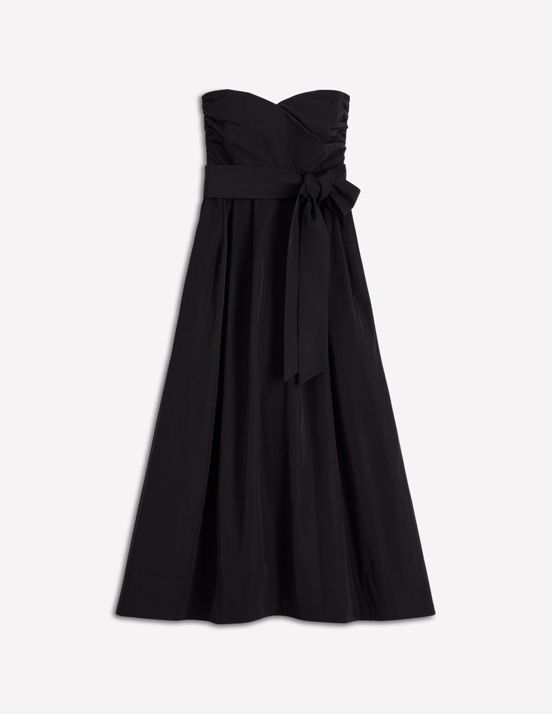 Strapless Taffeta Dress-Black 1