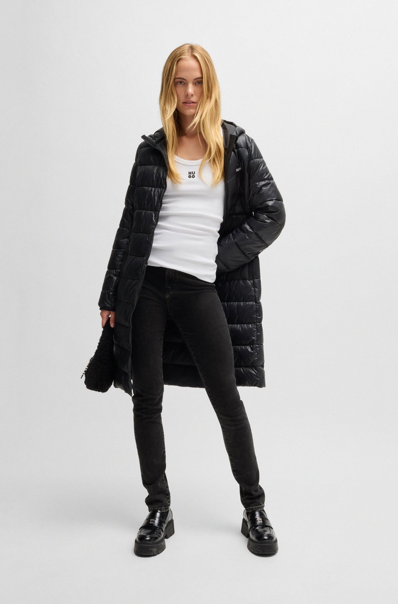 HUGO SKINNY-FIT JEANS IN BLACK SUPER-STRETCH DENIM outlook