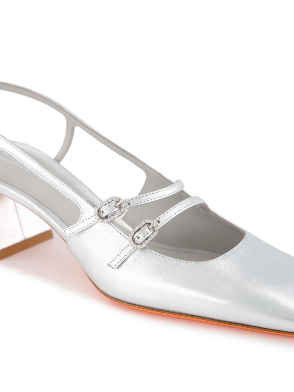 metallic slingback heels - 7