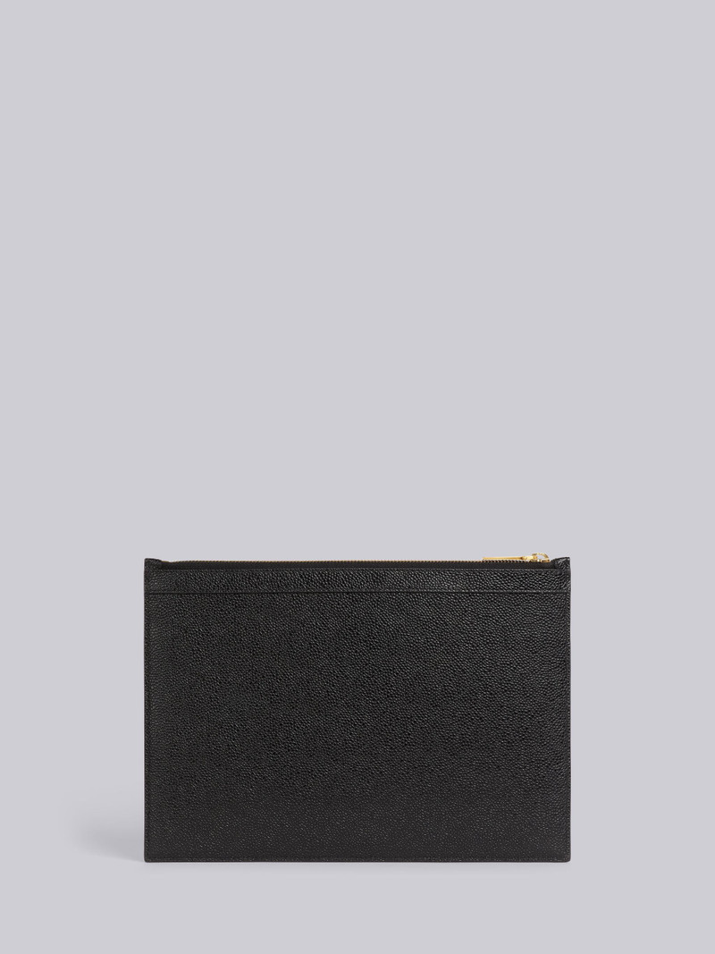 Black Pebble Grain Leather Debossed 4-Bar Small Document Holder 3