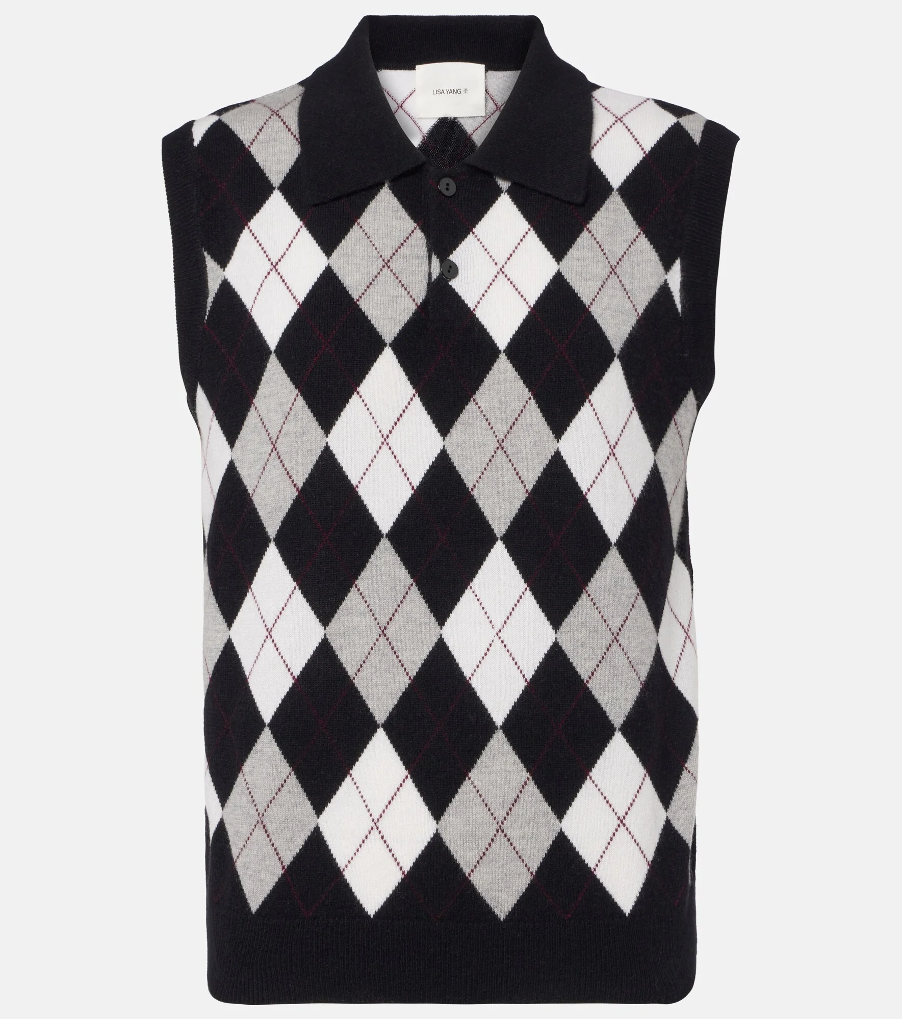 Anwen argyle cashmere sweater vest - 1