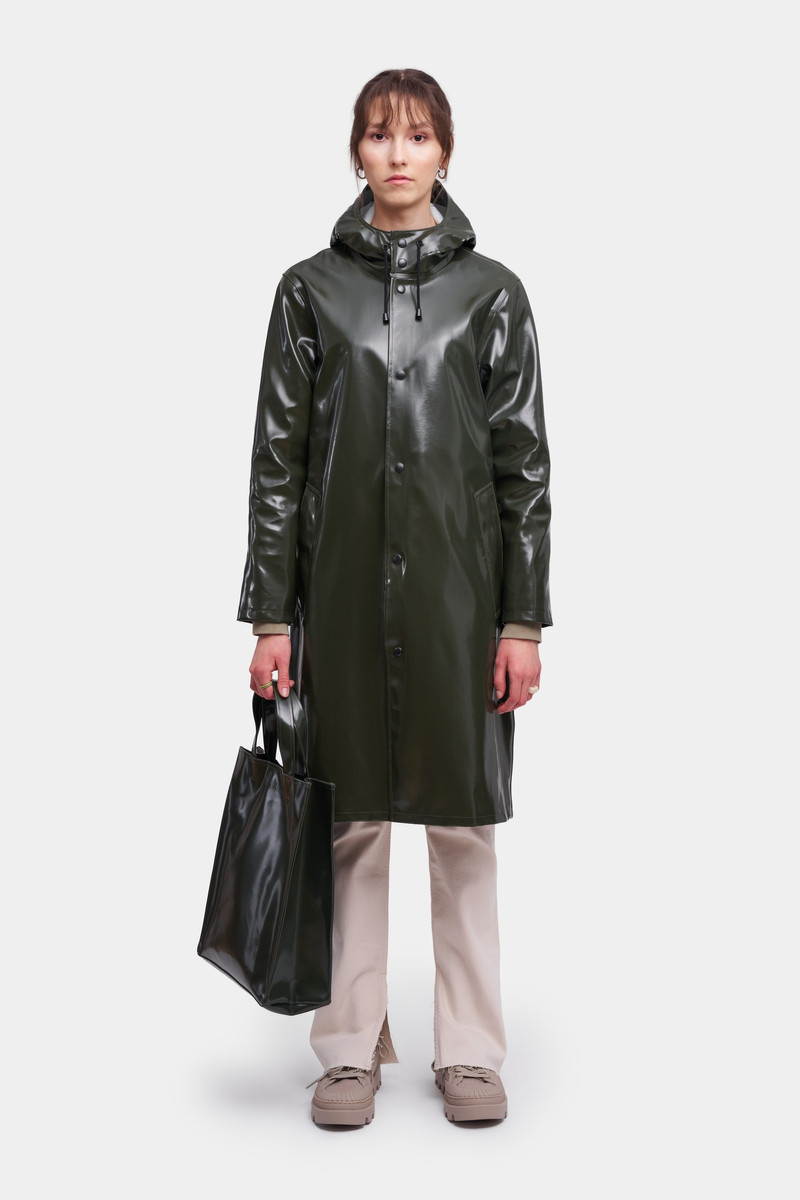 Stockholm Long Opal Women Raincoat Green 1