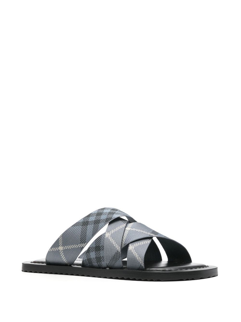 Burberry check-pattern slides outlook