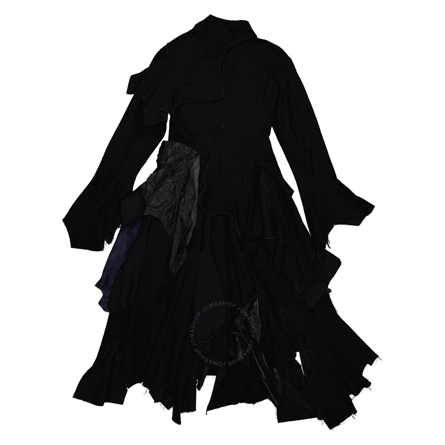 Yohji Yamamoto Black Multi Layered D Collar Dress, Brand Size 1 (Small) - 7