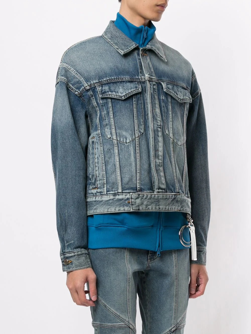 faded denim jacket - 3