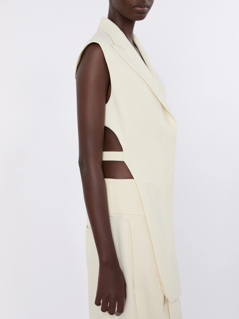 CAMPALE Sleeveless stretch viscose two-piece blazer - IVORY 6