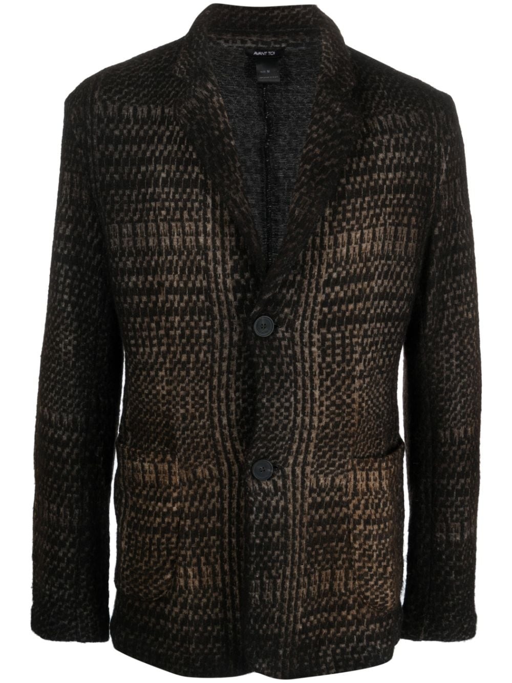 houndstooth wool-cashmere jacket - 1