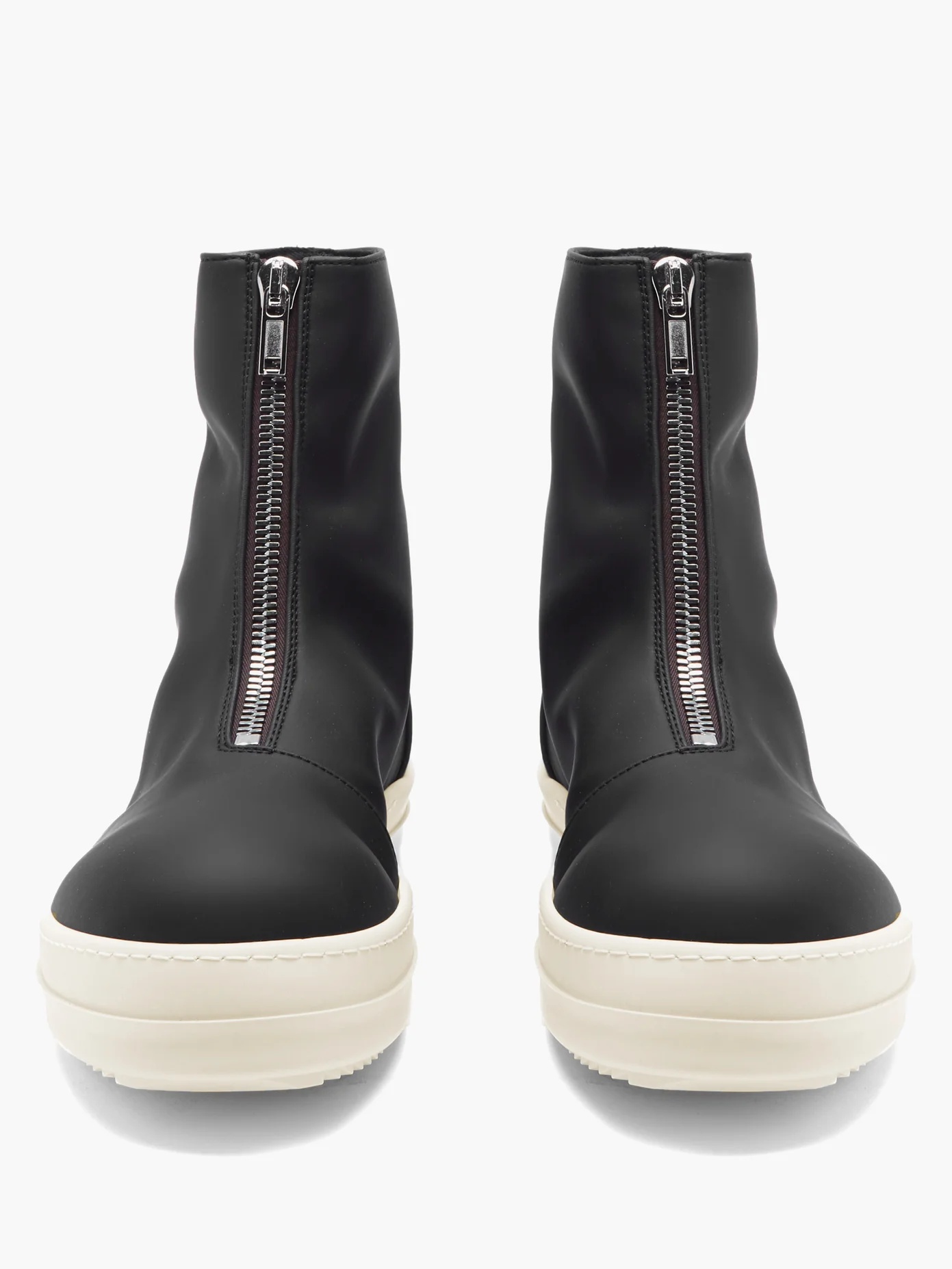 Zip-front high-top rubber trainers - 5