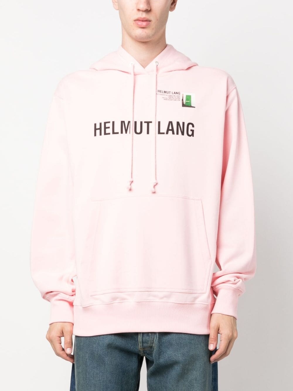 logo-print cotton hoodie - 3