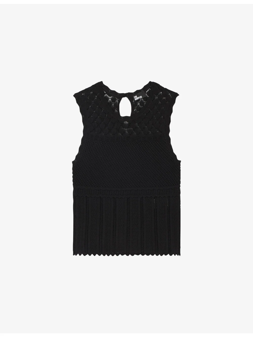 Sleeveless V-Neck Knitted Top - 1