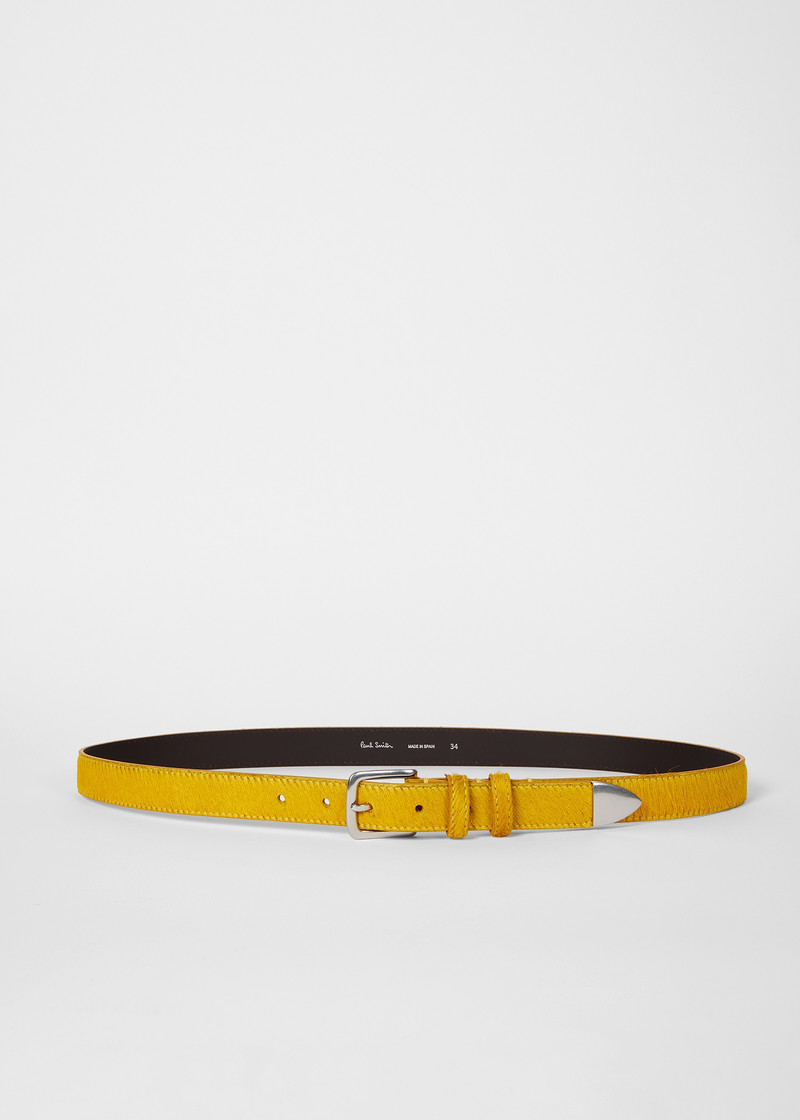 Paul Smith Mustard Textured Leather Belt outlook