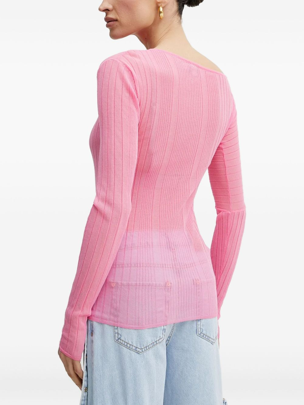 ribbed off-shoulder top - 3